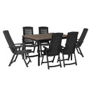 Portico 6+1 kerti bútor garnitúra szett dió-grafit
