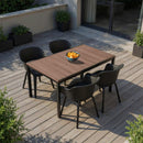 Flora 4+1 kerti bútor garnitúra szett dió-grafit