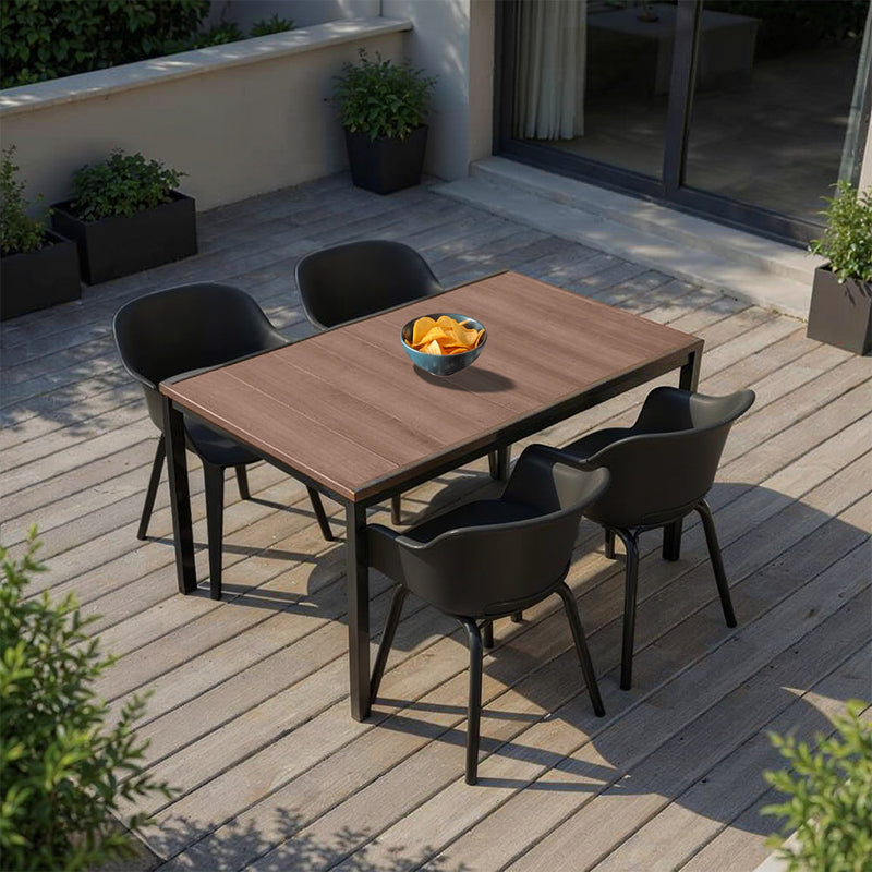 Flora 4+1 kerti bútor garnitúra szett dió-grafit