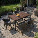 Flora 6+1 kerti bútor garnitúra szett dió-grafit
