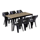 Carter Large 6+1 kerti bútor garnitúra szett kőris-grafit