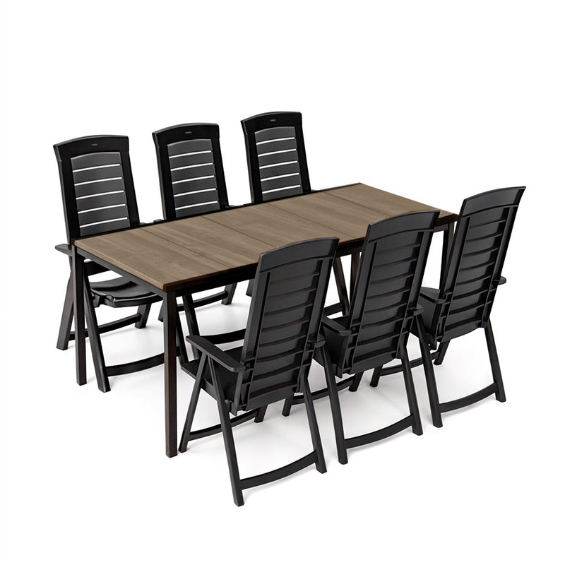 Portico Large 6+1 kerti bútor garnitúra szett kőris-grafit