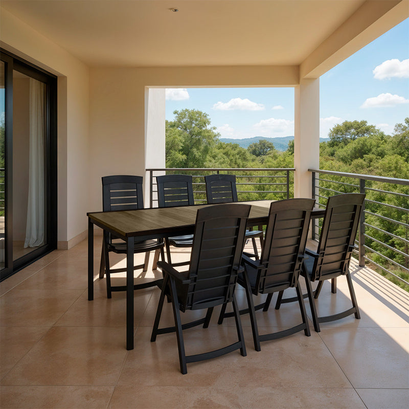 Portico Large 6+1 kerti bútor garnitúra szett kőris-grafit