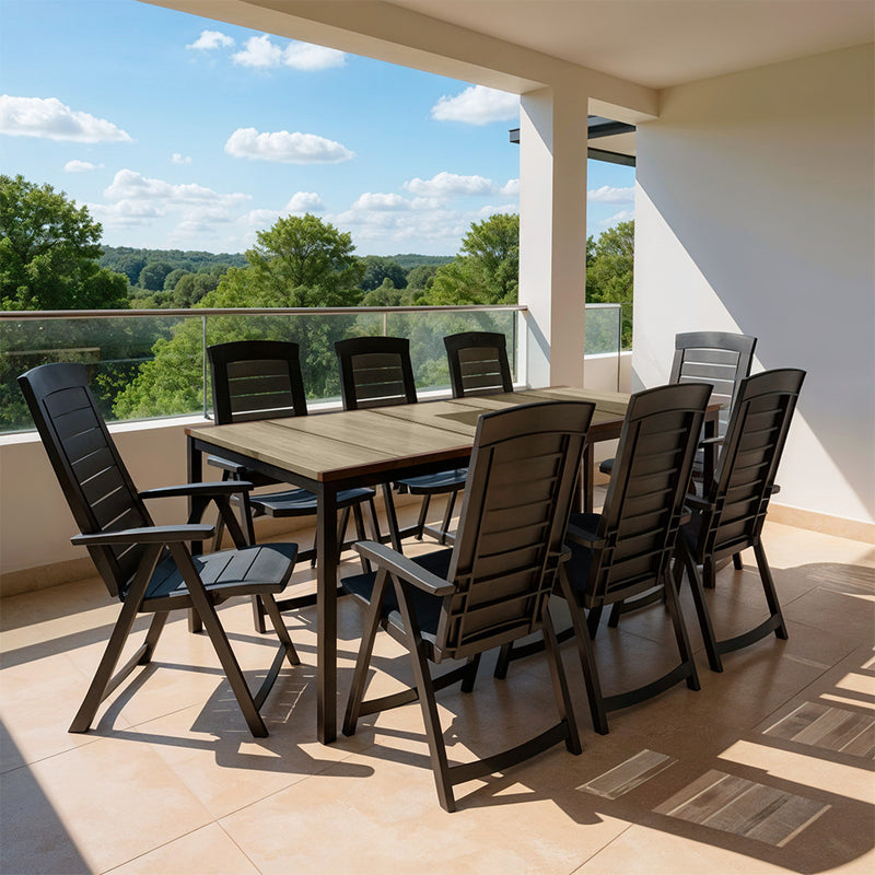 Portico Large 8+1 kerti bútor garnitúra szett kőris-grafit