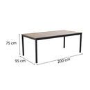 Porto 200 műanyag kerti asztal kőris