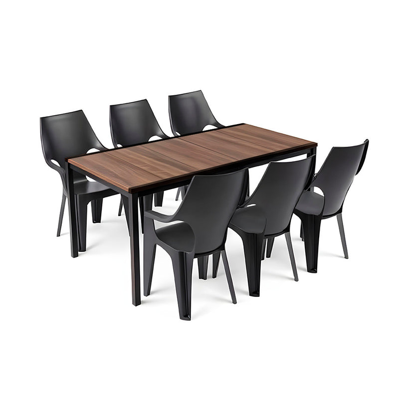 Parker Large 6+1 kerti bútor garnitúra szett dió-grafit