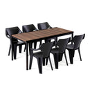 Carter Large 6+1 kerti bútor garnitúra szett dió-grafit