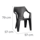 Carter Large 6+1 kerti bútor garnitúra szett dió-grafit