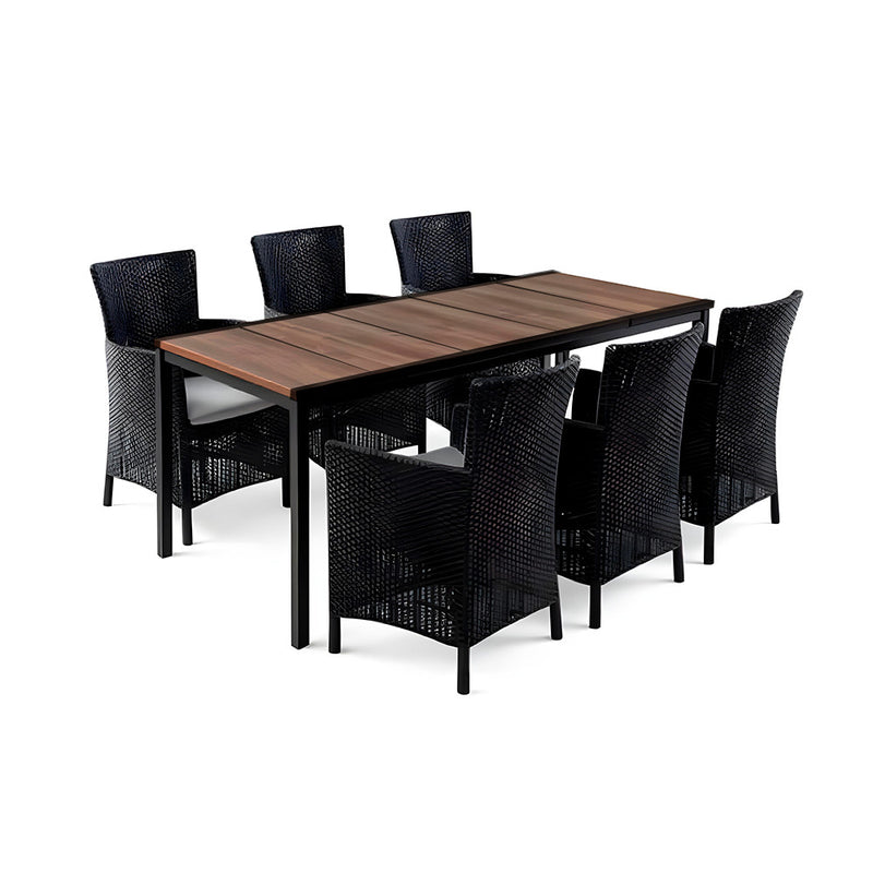 Nadia Large 6+1 kerti bútor garnitúra szett dió-grafit