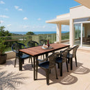 Rowen Large 6+1 kerti bútor garnitúra szett dió-grafit