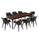Flora Large 8+1 kerti bútor garnitúra szett dió-grafit
