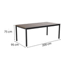 Porto 200 műanyag kerti asztal dió