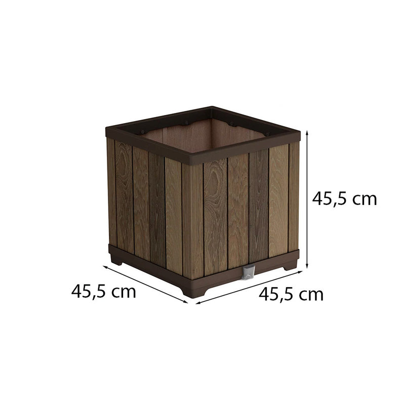 Deco szögletes műanyag virágláda 61 L dió