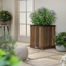 Deco szögletes magasított műanyag virágláda 74 L dió