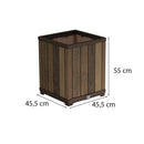 Deco szögletes magasított műanyag virágláda 74 L dió