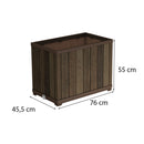 Deco tégla alakú magasítótt műanyag virágláda 100 L dió