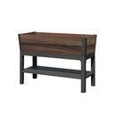 Deco elevated műanyag kerti virágláda alsó polccal 110L dió