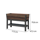 Deco elevated műanyag kerti virágláda alsó polccal 110L dió