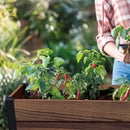 Deco elevated műanyag kerti virágláda alsó polccal 110L dió