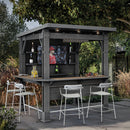 Kerti bár pavilon, bárpulttal, tetővel grafit