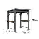 Kerti grill pavilon, pulttal, tetővel grafit