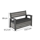 Decocoat műanyag kerti pad/tároló 227 L viharszürke