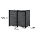 Hide away kültéri szemetes tároló 240 l  szürke