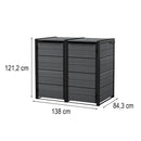 Hide away kültéri szemetes tároló 240 l  szürke