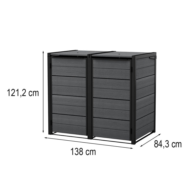 Hide away kültéri szemetes tároló 240 l  szürke