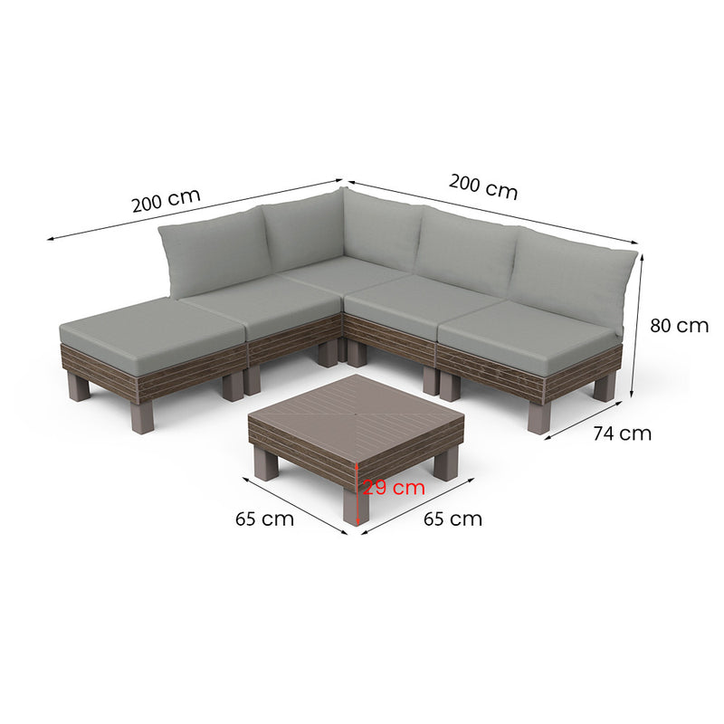 Elements full kerti bútor szett dió-zöld