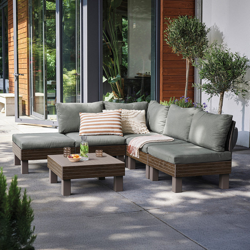 Elements full kerti bútor szett dió-zöld