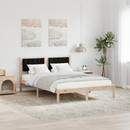 vidaXL Ágykeret fejtámlával Fekete 140 x 190 cm Tömör fenyőfa