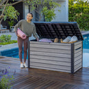 Decocoat műanyag kerti láda 870 l viharszürke