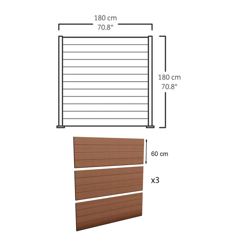 Fence evotech műanyag famintás kerítéspanel csomag barna