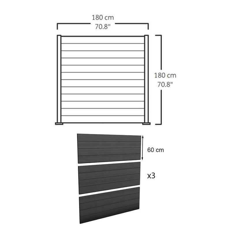 Fence evotech műanyag famintás kerítéspanel csomag szürke