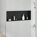vidaXL Zuhany Niche Fekete 90 x 30 x 9,5 cm Rozsdamentes acél