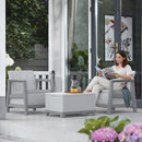 Scandi Balcony linea set kerti bútor garnitúra hamuszürke-világosszürke