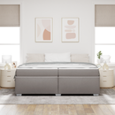 vidaXL Ágykeret matracmal Tópszínű 200 x 200 cm szövet