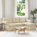 vidaXL Kanapé Krém 215 x 138 x 80 cm szövet
