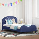 vidaXL Gyerekágy kerettel Rendőrségi kék 90 x 200 cm Bársony