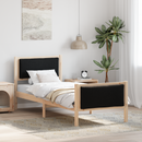 vidaXL Ágykeret fejtámlával Fekete 75 x 190 cm szövet
