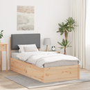 vidaXL Ágykeret Kárpitozott Fejtámlával Világosszürke 75 x 190 cm