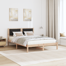 vidaXL Ágykeret fejtámlával Fekete 160 x 200 cm Tömör fenyőfa
