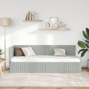 vidaXL Sarokágy keret fejtámlával Világosszürke 80 cm x 200 cm Bársony