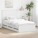 vidaXL Ágykeret fiókkal fejtámlával Fehér 100 x 200 cm Mérnöki Fa