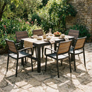 Deco Lyon 6+1 kartámaszos kerti bútor garnitúra szett dió-grafit
