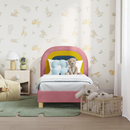vidaXL Gyerekágy keret fejtámlával Rózsaszín 70 x 140 cm Bársony