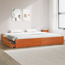 vidaXL Ágykeret fiókkal Faggyú barna 200 x 200 cm Tömör fenyőfa