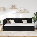 vidaXL Sarokágy keret fejtámlával Fekete 90 x 200 cm szövet
