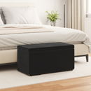vidaXL Zsámoly Fekete 81 x 41 x 40 cm Bársony és Műanyag Fa